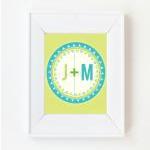 5x7 Custom Initials Print