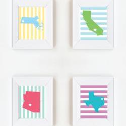 5x7 Custom State Print